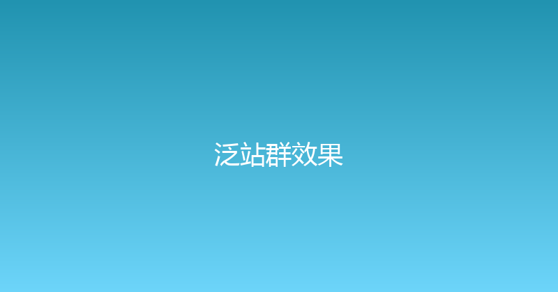 泛站群效果 封面图