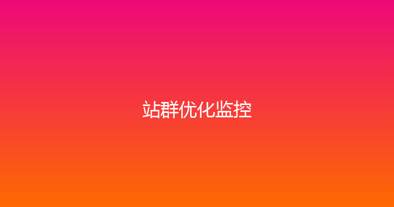 站群优化监控 封面图
