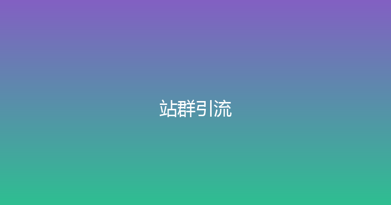 站群引流 封面图