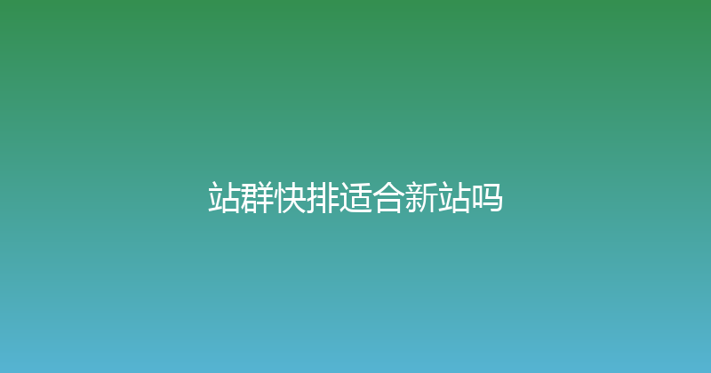 站群快排适合新站吗 封面图