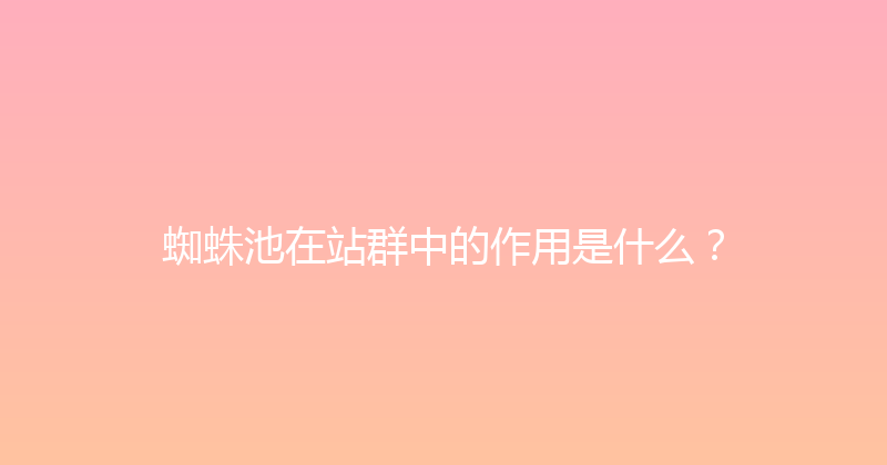 蜘蛛池在站群中的作用是什么？ 封面图